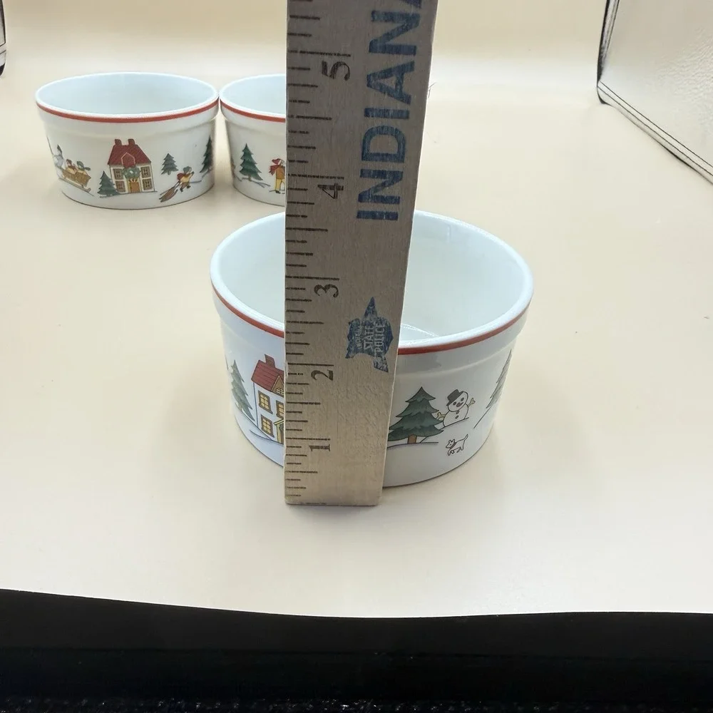 Joy of Christmas 3-Piece Ceramic Ramekin Set 1989 Jamestown China Vintage Retro
